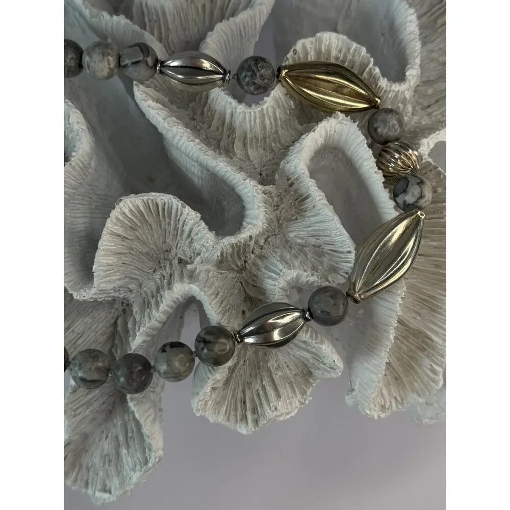 Elegant Design 925 Sterling Silver Jasper Necklace Length 18.5